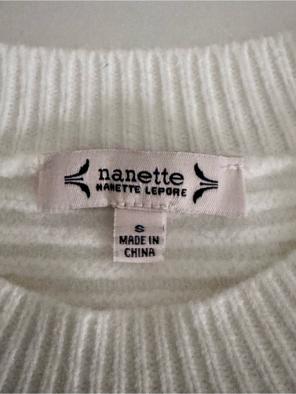 Nanette Lepore Dark Brown White Chunky Knit Sweater Size S Oversized - Picture 5 of 6